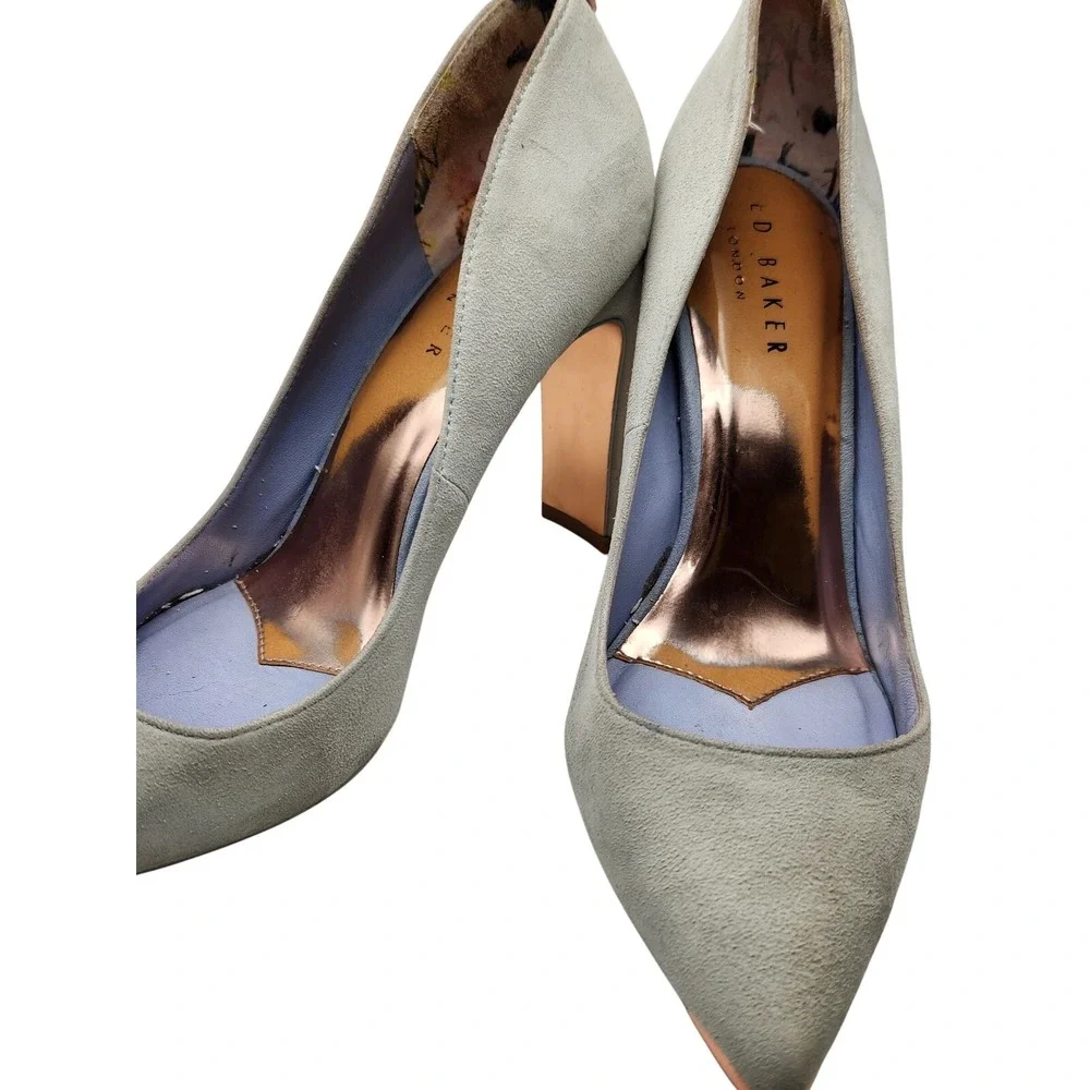 Ted Baker London pointed toe mint‎ green & rose gold square heel 4